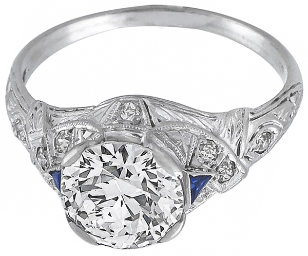 antique 2.02ct diamond engagement ring photo 1