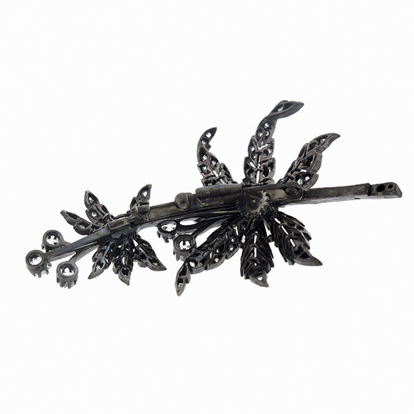 diamond silver 14k yellow gold pin 1