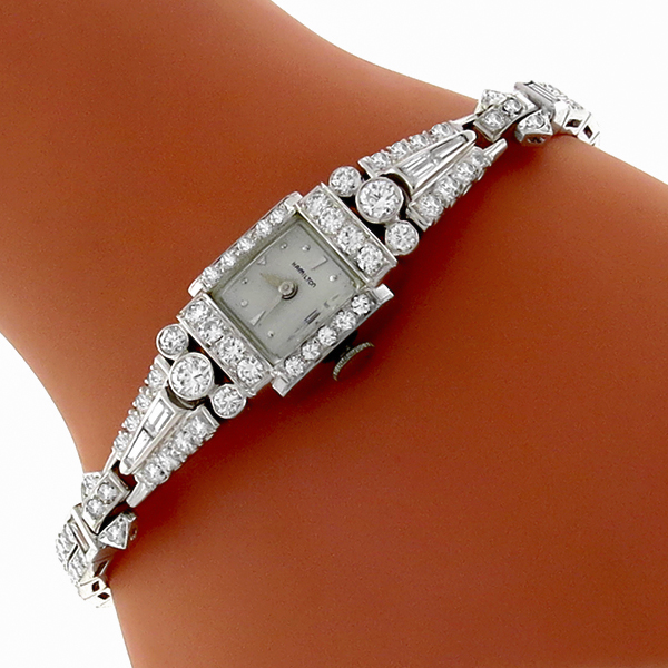 art deco platinum diamond watch 1