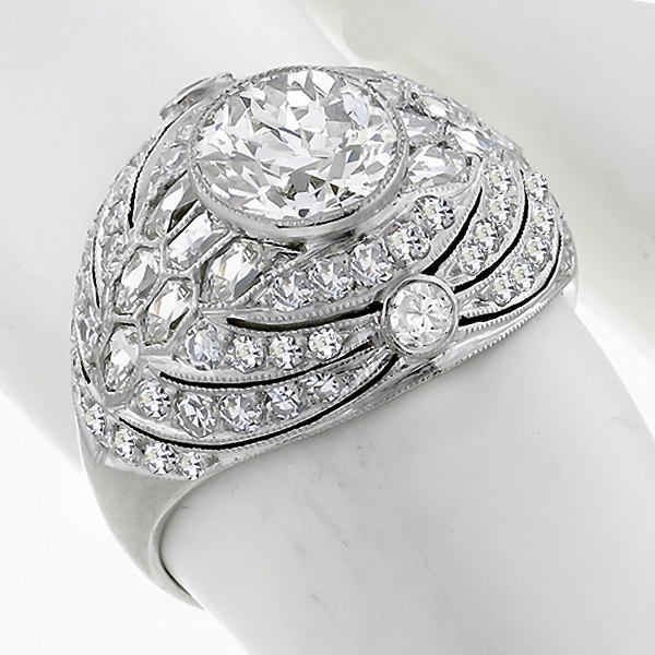 art deco  platinum diamond engagement ring 1