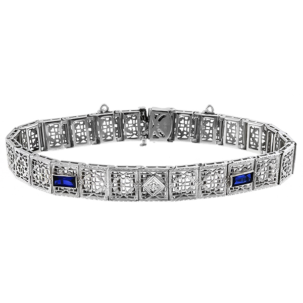 0.15ct Diamond & Sapphire Gold Bracelet