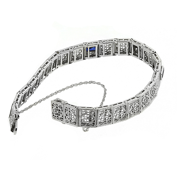0.15ct Diamond & Sapphire Gold Bracelet