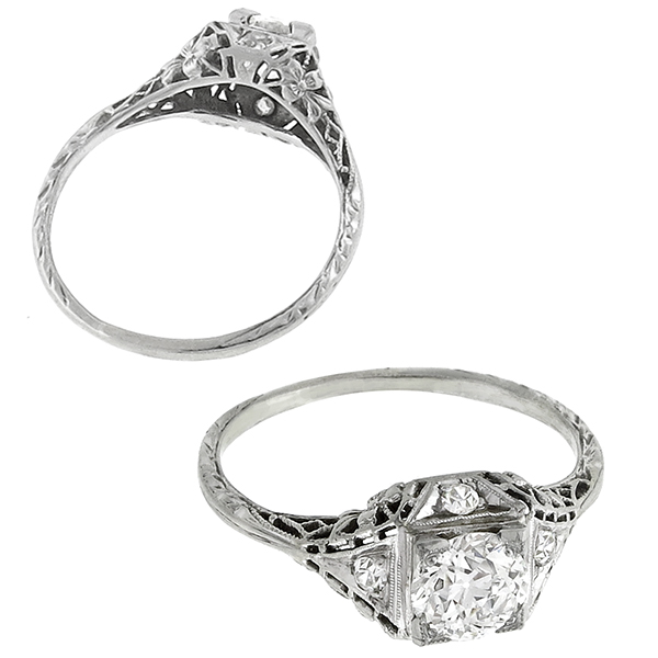diamond 18k white gold engagement ring  1