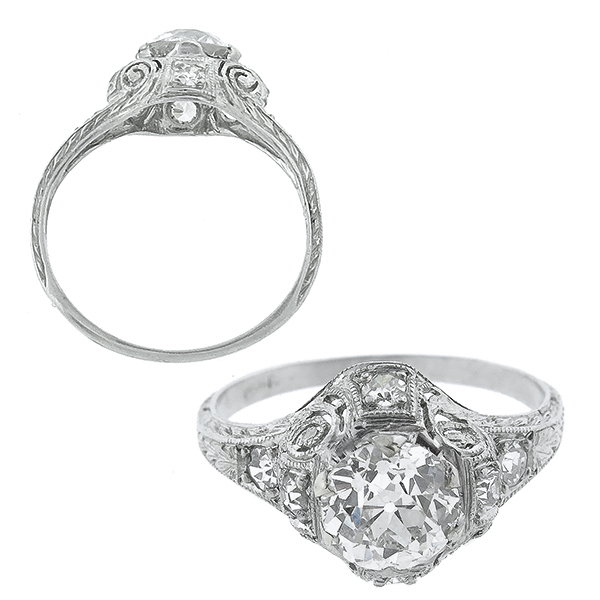  diamond platinum engagement ring 1