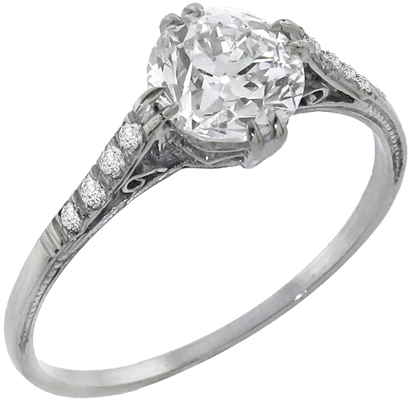 diamond platinum engagement ring  1