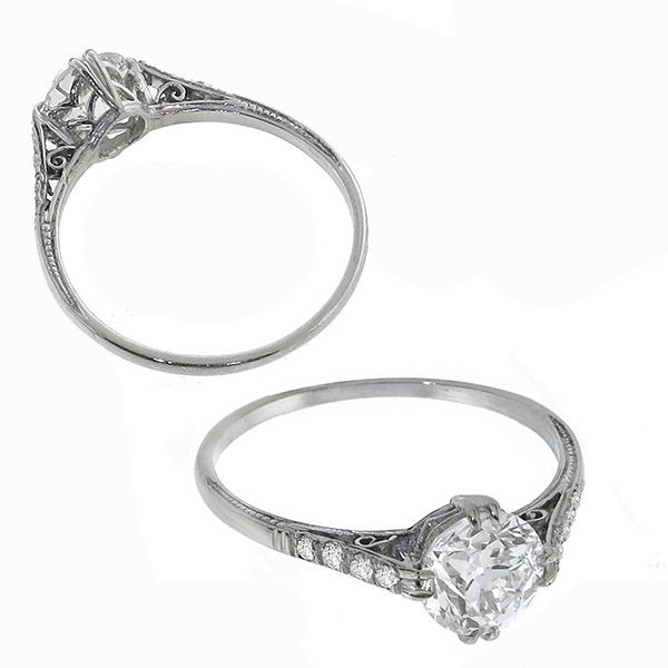 diamond platinum engagement ring  1