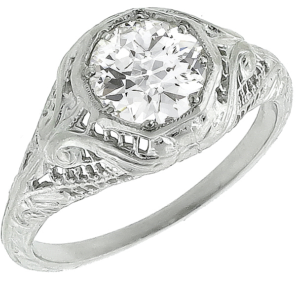  diamond platinum engagement ring 1