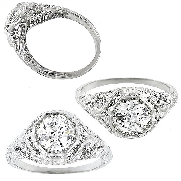  diamond platinum engagement ring 1