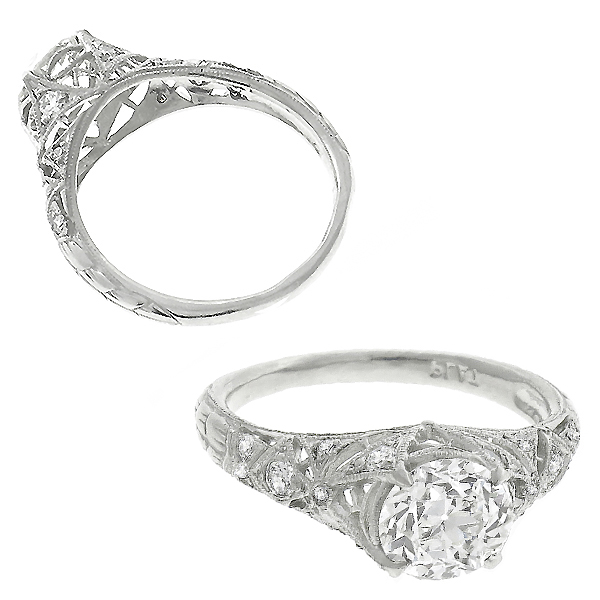  diamond  platinum engagement ring 1