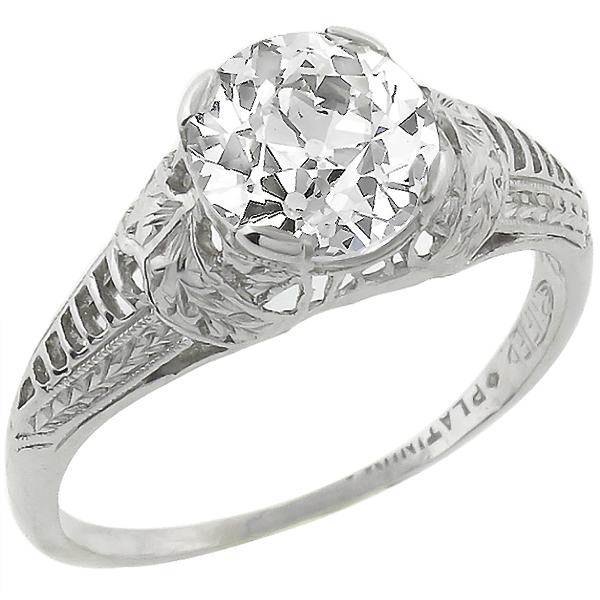 diamond platinum engagement ring  1