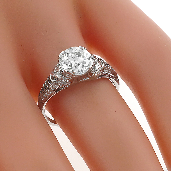 diamond platinum engagement ring  1