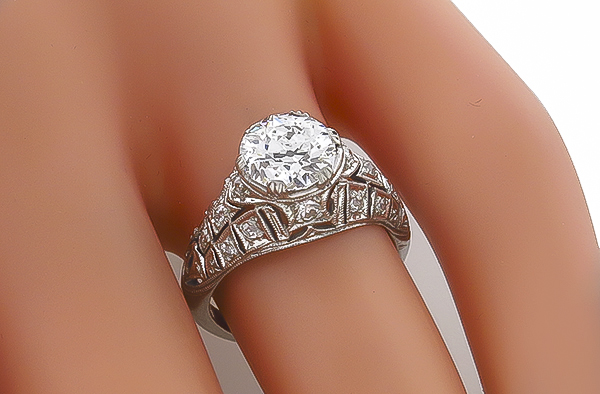 antique 1.34ct diamond engagement ring photo 1