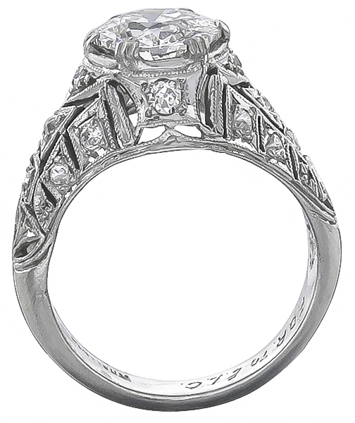 antique 1.34ct diamond engagement ring photo 1