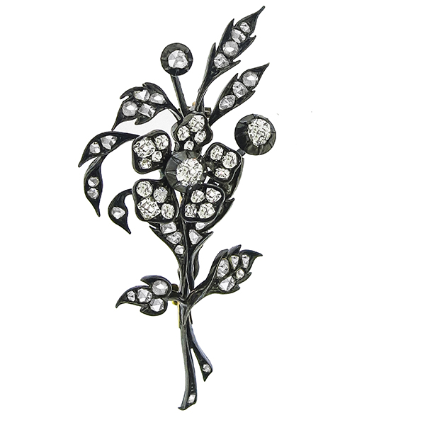 Georgian Diamond Floral Pin