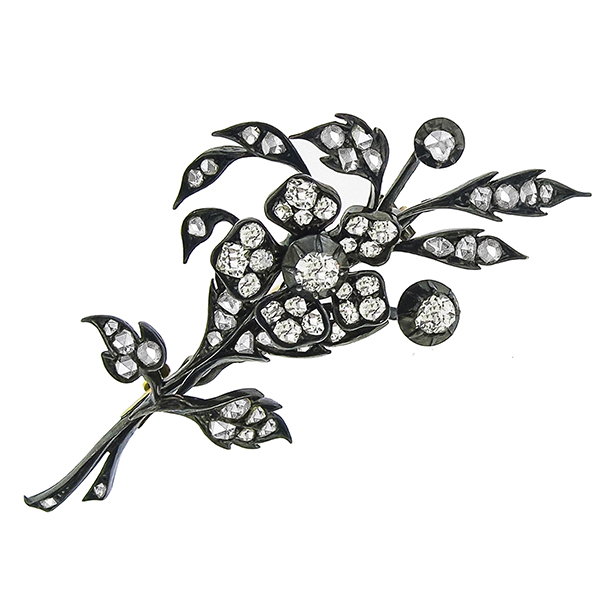 Georgian Diamond Floral Pin