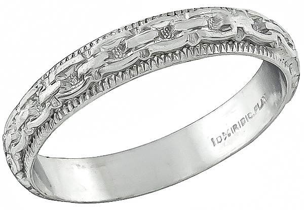 Antique Platinum Wedding Band Photo 1