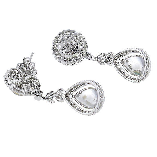 18k white gold opal and diamond chandelier earrings 1