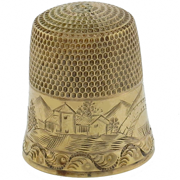 antique 10k yellow gold thimble 1