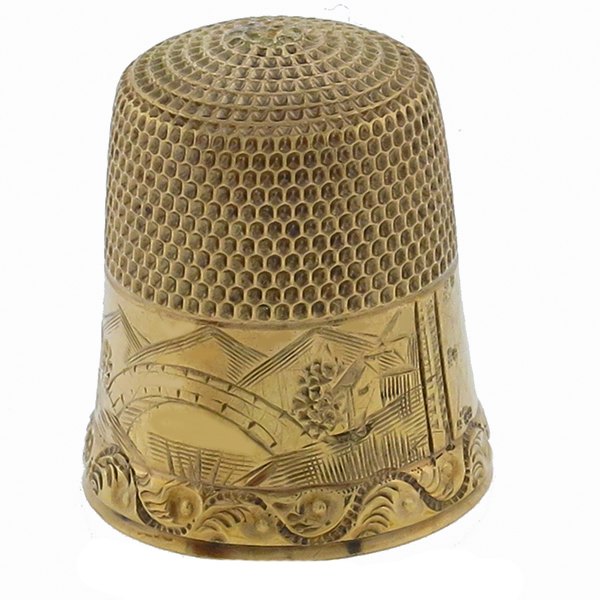 antique 10k yellow gold thimble 1