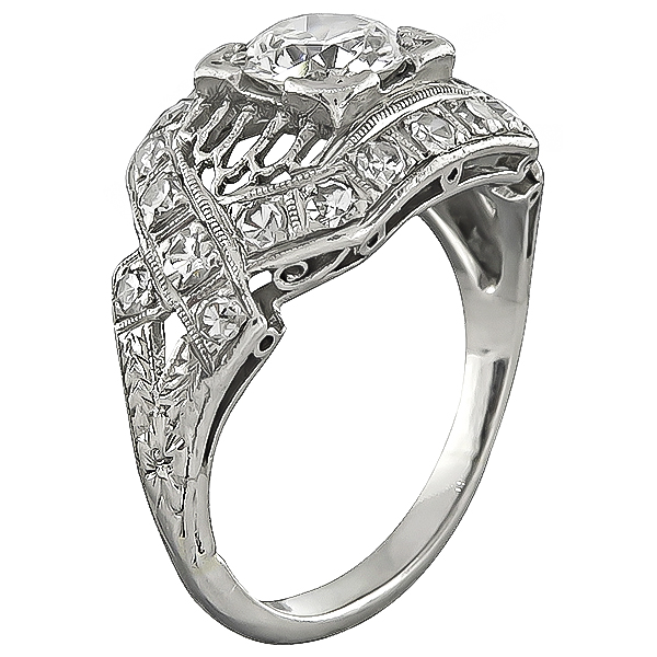 Art Deco 0.80ct Diamond Engagement Ring