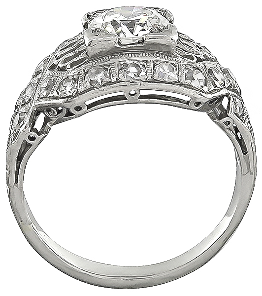 Art Deco 0.80ct Diamond Engagement Ring