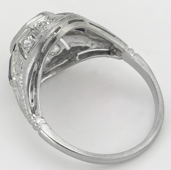 vintage 0.98ct diamond 18k gold engagement ring 3/4 view photo