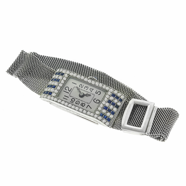 sapphire diamond 14k white gold platinum watch 1