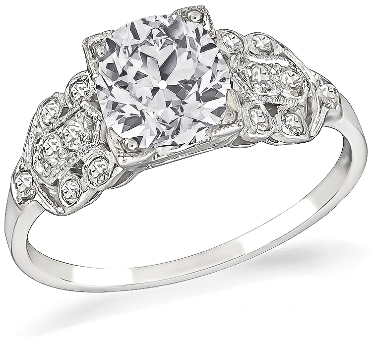 Art Deco 1.53ct Diamond Engagement Ring