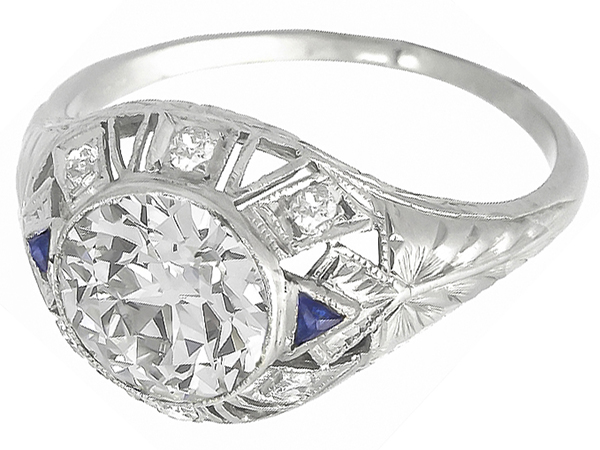 Art Deco Diamond Platinum Engagement Ring