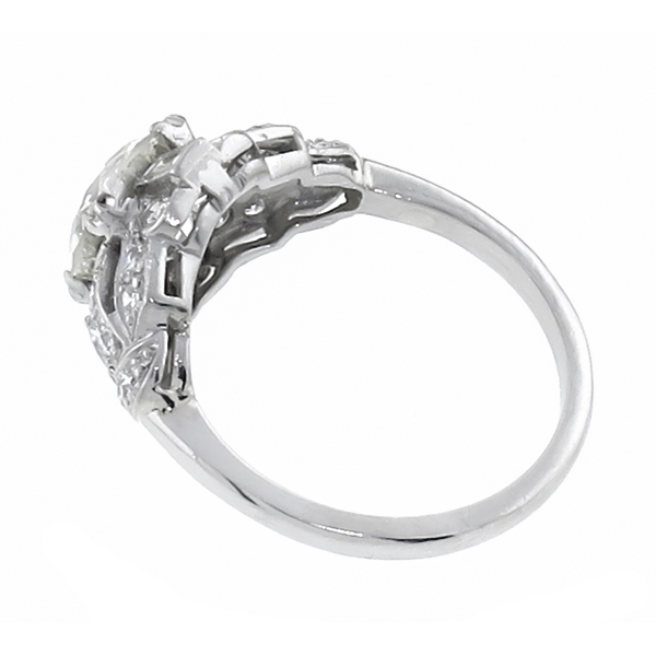 art deco diamond  platinum engagement ring 1