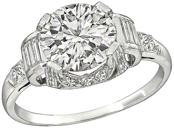 Art Deco 2.01ct Diamond Engagement Ring