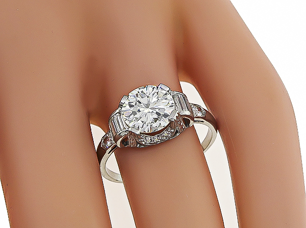 Art Deco 2.01ct Diamond Engagement Ring