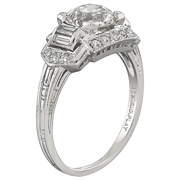 vintage gia diamond art deco engagement ring