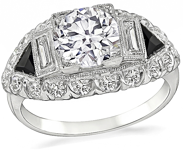 Art Deco GIA Certified 1.61ct Diamond Engagement Ring