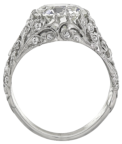 Art Deco GIA Certified 3.36ct Diamond Engagement Ring