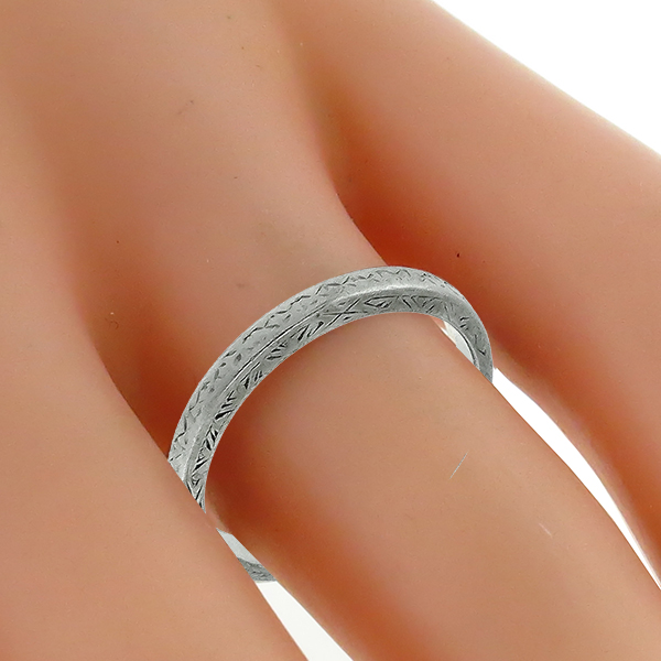 Art Deco Platinum  Wedding Band