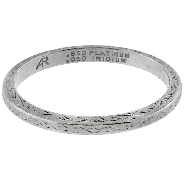 Art Deco Platinum  Wedding Band