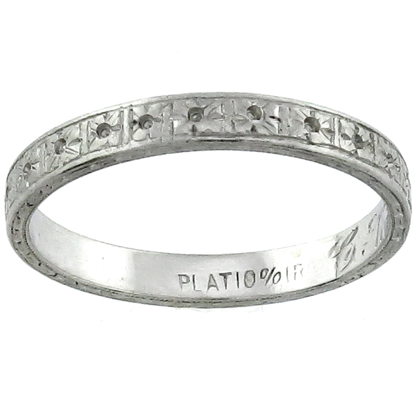 Art Deco Platinum Wedding Band