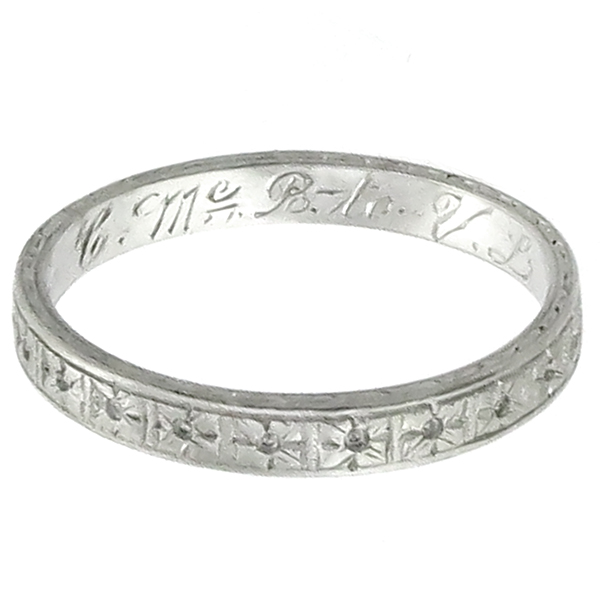 Art Deco Platinum Wedding Band