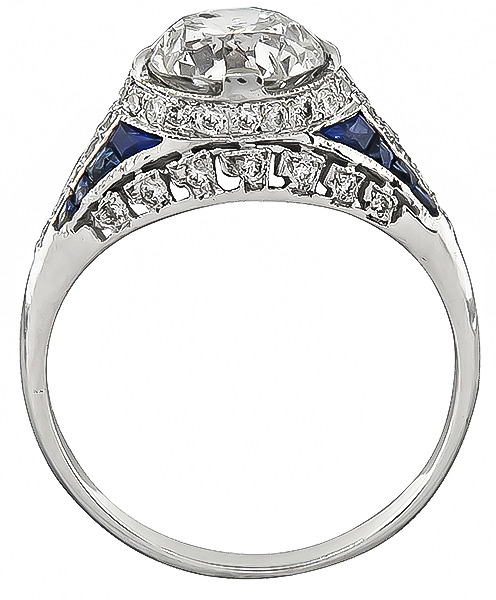 Art Deco Style 1.72ct Diamond Engagement Ring