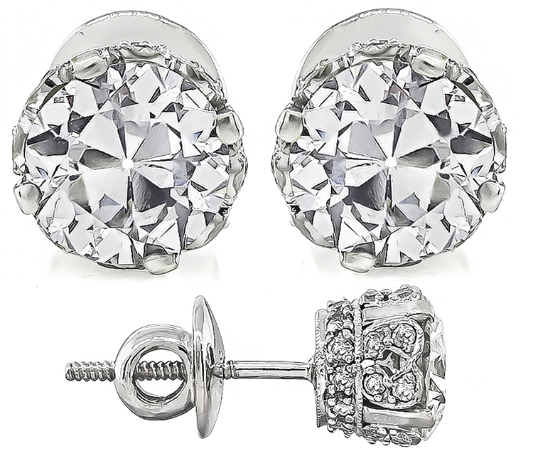 old mine cut diamond art deco style stud earrings 010518 1