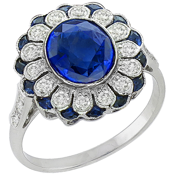 Sapphire Diamond Gold Ring 