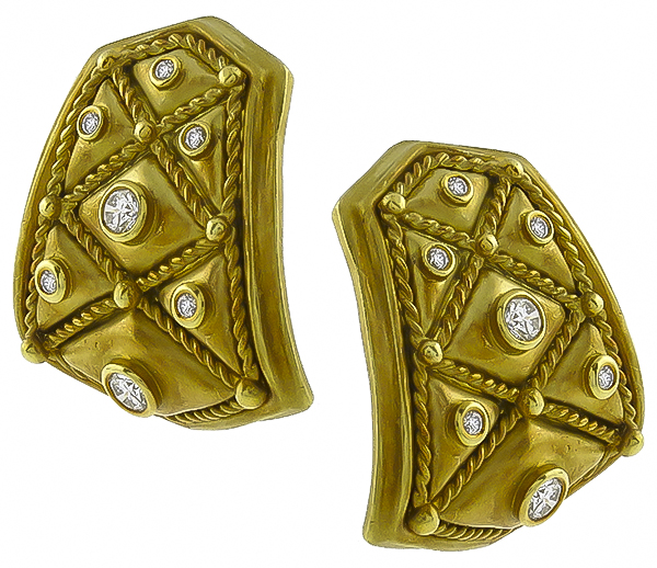 Athena 1.00ct Diamond Gold Earrings Photo 1