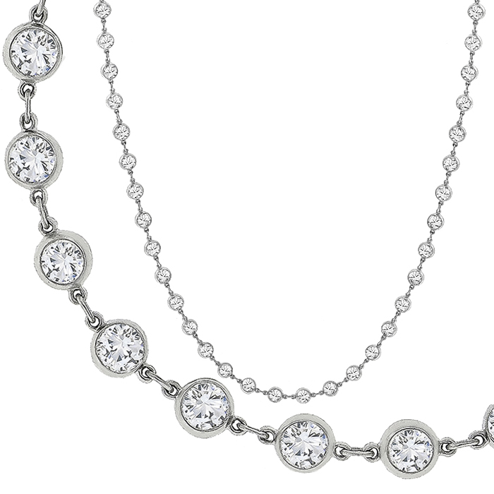 13.65ct Diamond By The Yard Necklace