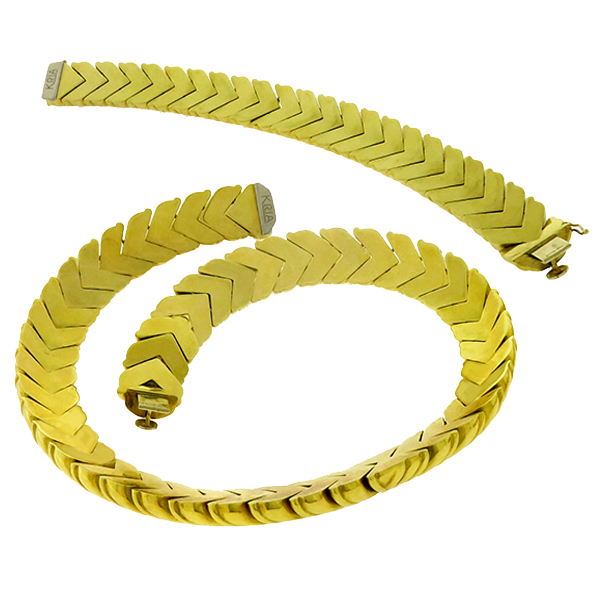 18k Gold Necklace & Bracelet Set