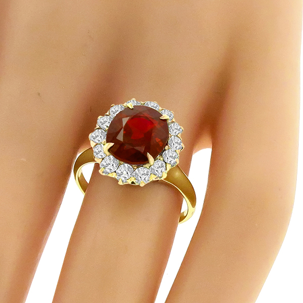 Victorian 5.25ct Ruby 1.00ct Diamond Gold Ring  