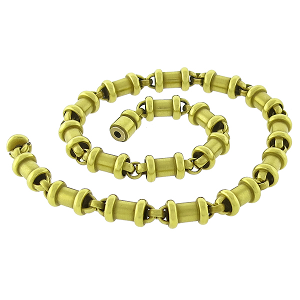 B Kieselstein-Cord Gold Barrel Necklace