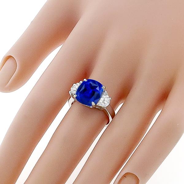 sapphire diamond 14k white gold ring 1