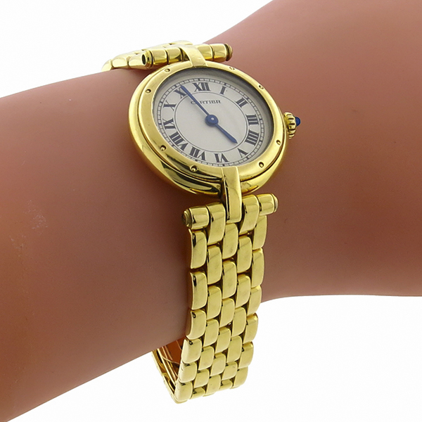 18k yellow gold cartier cougar watch  1