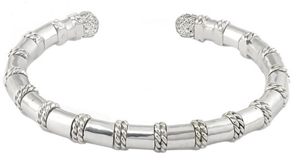 cassis 18k white gold diamond bangle 1